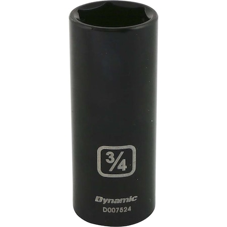 Dynamic 3/8" Drive Deep Socket, Black Phosphate, Tools 3/8" Drive 6 Point SAE, 3/4" Deep Length D007524